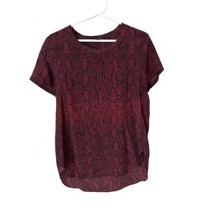 Acrobat Top Size Small Crewneck Short Sleeve Tee Slit Snakeskin Animal Print